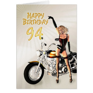 94ème anniversaire avec des filles et une moto