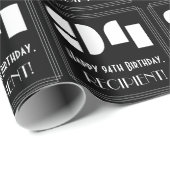 94ste verjaardag: Art Deco Geïnspireerd als "94" & Cadeaupapier (Rol Hoek)