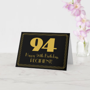 94ste verjaardag: Art Deco Geïnspireerd als "94" & Kaart
