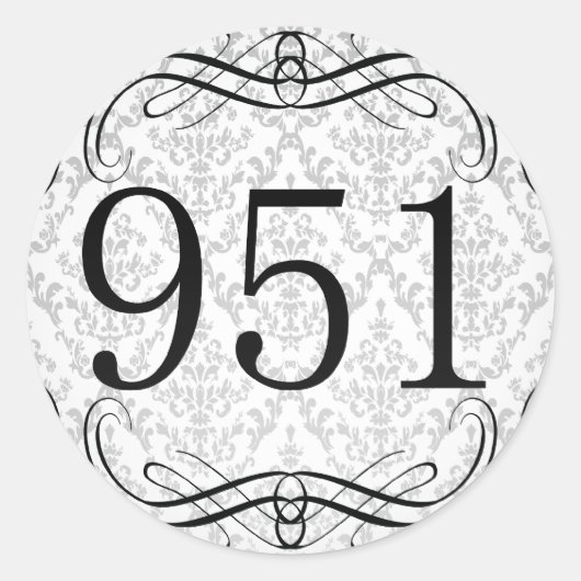 951 Netnummer Ronde Sticker (Voorkant)