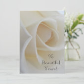 95 BeaufulYears Birthday Celebration/White Rose Kaart (Staand voorkant)