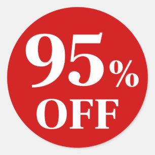 95% de réduction sur un autocollant rond classique