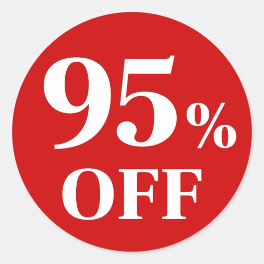 95% de réduction sur un autocollant rond classique (Devant)
