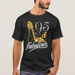 95 en Fabulous Diamond High Heels Happy 95th Birt T-shirt