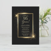 95 jaar Black Gold verjaardagsfeestje Kaart (Staand voorkant)