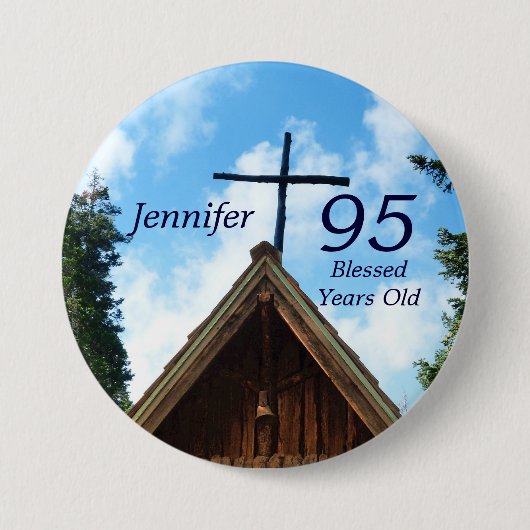 95 jaar oude, landenkerk ronde button 7,6 cm (Voorkant)