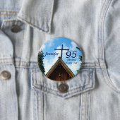 95 jaar oude, landenkerk ronde button 7,6 cm (In situ)