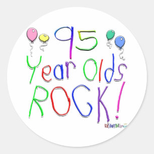 95 jaar oude rotzooi! ronde sticker