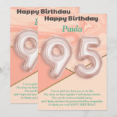 95-jarige meisjes Happy Birthday-kaart (Voorkant / Achterkant)