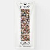 95 Photo Collage Afstuderen Modern Minimal White Spandoek (Verticaal)