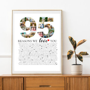 95 redenen waarom we van je houden foto collage ve poster