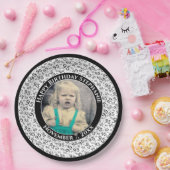 95 Uw foto Willekeurige nummerpatroon zwart/wit Papieren Bordje (Feest)