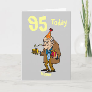 95e 95 vandaag verjaardag cartoon persoonlijk kaart