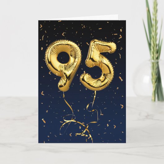 95e Anniversaire Gold Mylar Balloon et carte Confe (Devant)