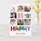 95e anniversaire heureux Collage photo Carte rose  (Fleur jaune)