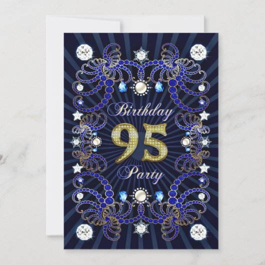 95e anniversaire invitation de fête avec des masse (Devant)