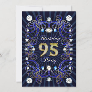 95e anniversaire invitation de fête avec des masse