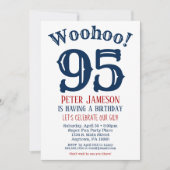 95e anniversaire Invitation Mens Marine Bleu (Devant)