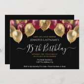 95e Anniversaire Invitation Rouge et Or (Devant / Derrière)