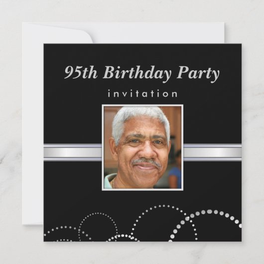 95e anniversaire - Invitations photo masculine (Devant)