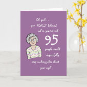 95e anniversaire pour sa carte amusante (Fleur jaune)