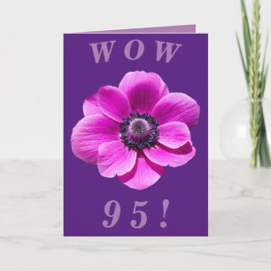 95e Birthday-kaart voor Bright en Vet Floral Kaart