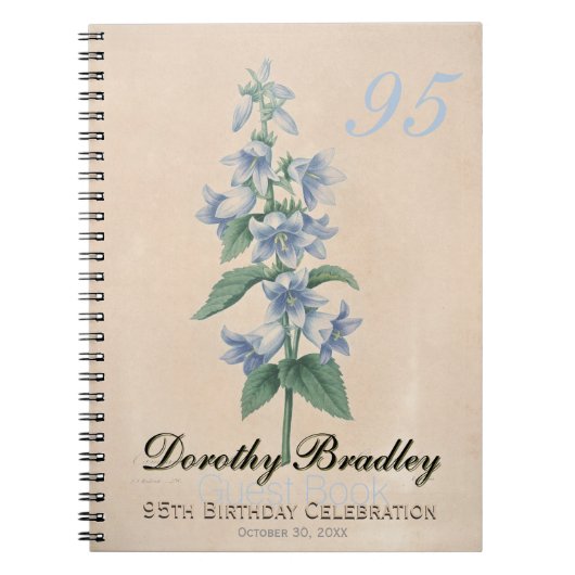 95e Botanische Guest Book op Birthday Party Notitieboek (Voorkant)