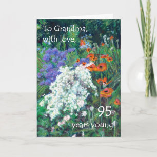 95e carte d'anniversaire pour grand-mère - Jardin