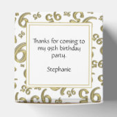 95e Dank u, gouden/witte nummerpatroon Bedankdoosjes (Bovenkant)