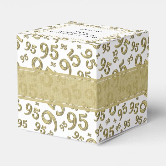 95e Dank u, gouden/witte nummerpatroon Bedankdoosjes (Achterkant)