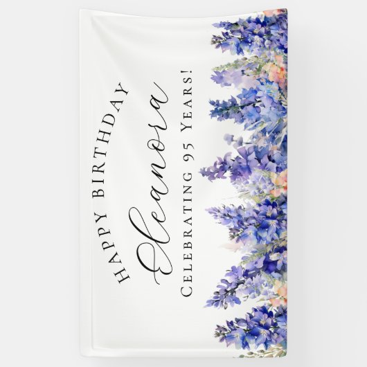 95e Gelukkige Verjaardag Banner Blauw Juli Geboort (Verticaal)