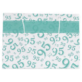 95e Happy Birthday Blauwgroen Random Number Patter Groot Cadeauzakje (Achterkant)