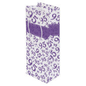 95e Happy Birthday Paars Random Number Pattern Wijn Cadeautas (Achterkant Gekanteld)