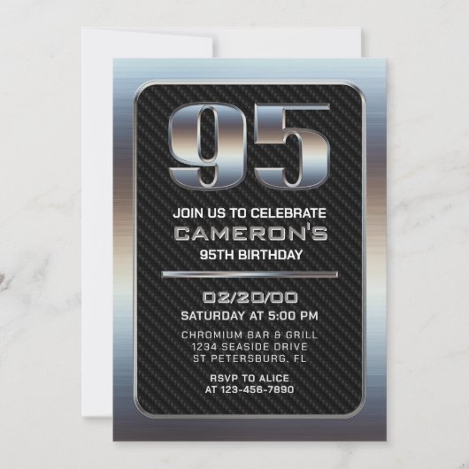 95e Invitation d'anniversaire pour hommes (Devant)