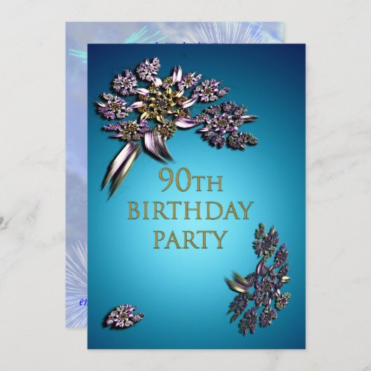 95e invitation de fête d'anniversaire (Devant / Derrière)