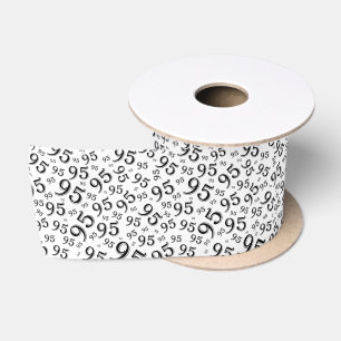 95e Moderne Willekeurige Nummer Patroon Zwart/Wit Lint