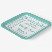 95e Partij Willekeurige Getal Patroon Blauwgroen/W Papieren Bordje (Gebogen)