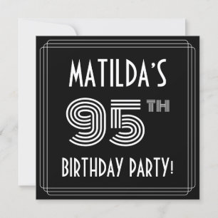 95e verjaardag: Art Deco Style met aangepaste naam Kaart