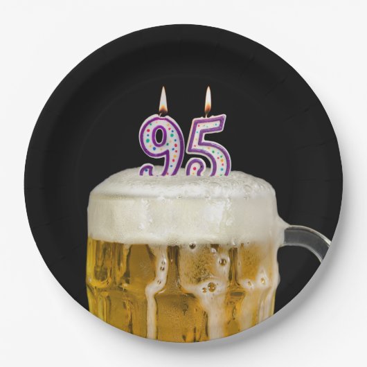 95e verjaardag bier op zwart Bord (Voorkant)