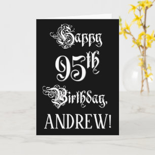 95e verjaardag: Fancy, elegant script + aangepaste Kaart