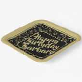 95e verjaardag feestnummer patroon zwart goud papieren bordje (Gebogen)