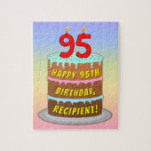 95e verjaardag: Fun Cake and Candles + Custom Name Legpuzzel (Verticaal)