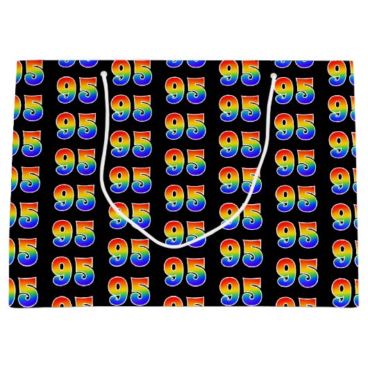95e verjaardag: Fun Rainbow Event Number 95 Patter Groot Cadeauzakje (Voorkant)