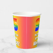 95e verjaardag: kleurrijk, vun regenboogpatroon #  papieren bekers (Rechts)