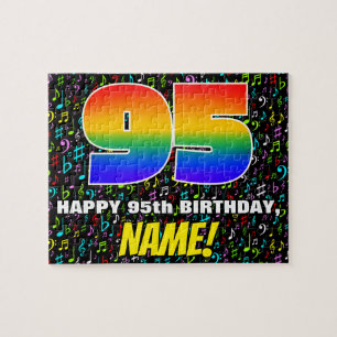 95e verjaardag — Leuke, kleurrijke muzieksymbolen  Legpuzzel