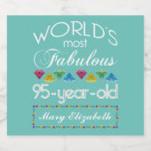 95e verjaardag meest fabelachtige kleurrijke Gem T Bier Etiket (Enkel label)