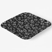 95e verjaardag Random Number Pattern Black/White Papieren Bordje (Gebogen)