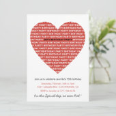 95e verjaardag uitnodigingen Typografie Red Black (Staand voorkant)