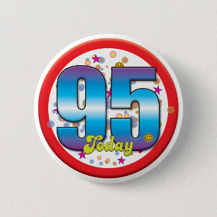 95e verjaardag vandaag v2 ronde button 5,7 cm