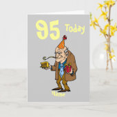 95e verjaardag vandaag verjaardag cartoon persoonl kaart (Gele Bloem)